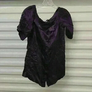 Escada women's blouse short sleeve deep purple size 38